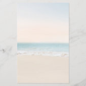 Modern Beach Wedding 3 Courts Dinner Menu (Rückseite)