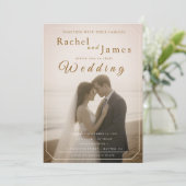 Modern Beach Wedding Invitation with QR Code Einladung (Stehend Vorderseite)