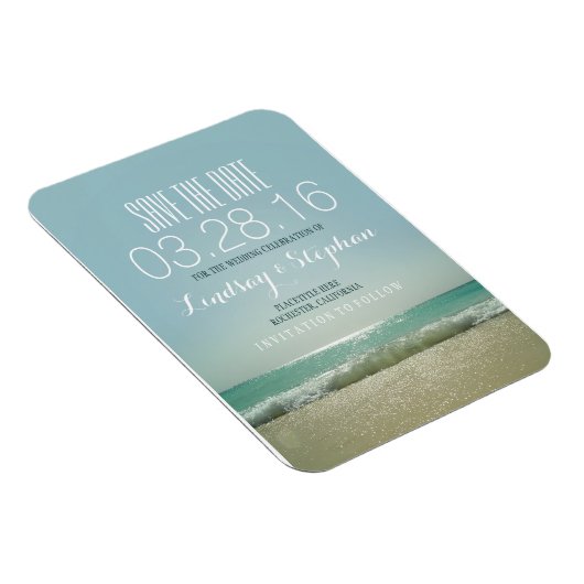 Modern Beach Wedding Save the Date Magnet (Rechte Seite)