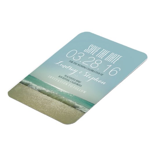 Modern Beach Wedding Save the Date Magnet (Linke Seite)