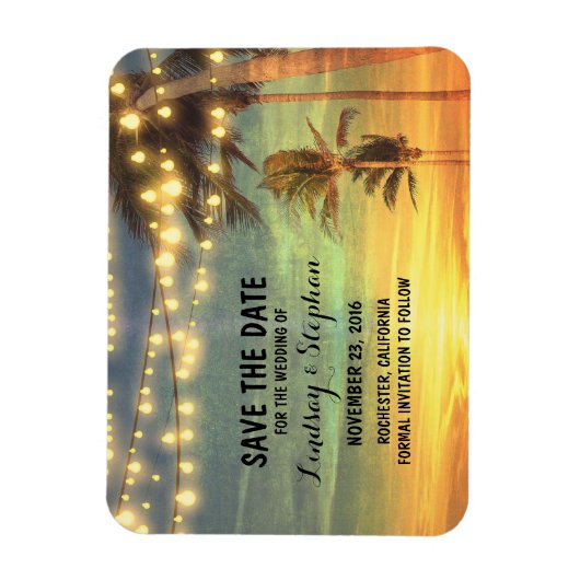 Modern Beach Wedding Save the Date Magnet (Vertikal)