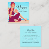Modern Beach Yoga Instructor Weibliche Pose Quadratische Visitenkarte (Vorne/Hinten)