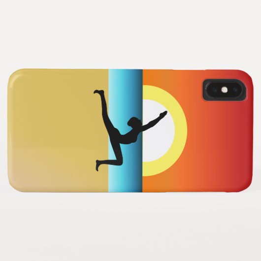 Modern Beach Yoga Pose Silhouette Asana Case-Mate iPhone Hülle (Rückseite (Horizontal))