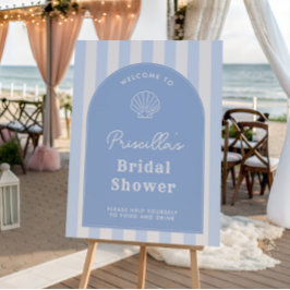 Modern Beachy Bridal Shower Welcome Sign