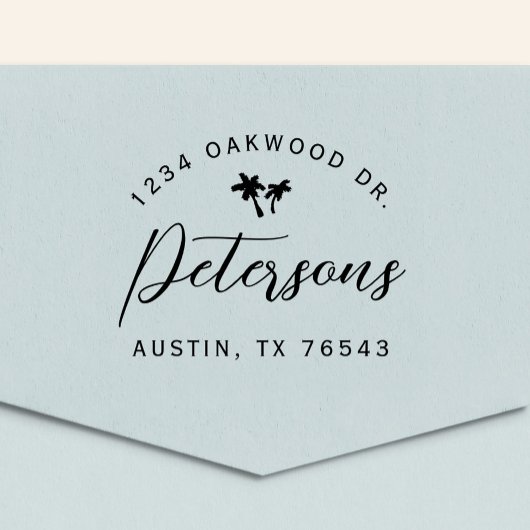 Modern Beachy Return Address Self-inking Stamp Permastempel