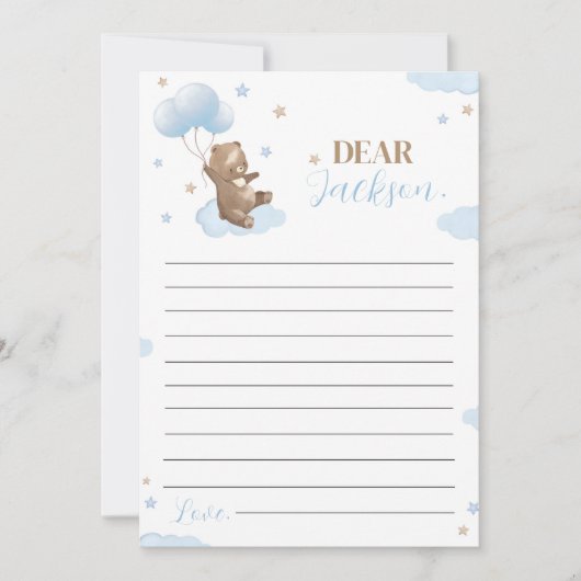 Modern Bear Birthday Time Capsule Message Card Dankeskarte (Vorderseite)