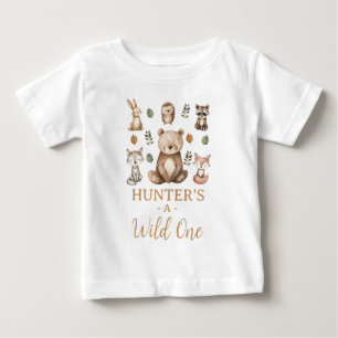 Modern Bear Woodland Wild 1. Geburtstag Baby T-shirt