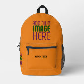 MODERN BEARBEITBARE DUNKLE ORANGE BILD TEXT VORLAG BEDRUCKTER RUCKSACK (Vorderseite)