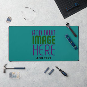 MODERN BEARBEITBARE TEALGRÜNE BILD-TEXT-VORLAGE SCHREIBTISCHUNTERLAGE