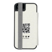 Modern bearbeitbares Logo | qr-Code und Text Incipio iPhone Geldbeutel-Hülle (Folio Rückseite)