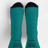 MODERN BEARBEITBARES TEALGRÜNES BILDTEXT-VORLAGE SOCKEN (Oben)