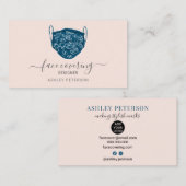 Modern bearbeitete Masken mit Designerrosa Visitenkarte (Vorne/Hinten)