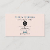 Modern bearbeitete Masken mit Designerrosa Visitenkarte (Rückseite)