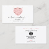 Modern bearbeitete rosa Maske mit Designer Visitenkarte (Vorne/Hinten)