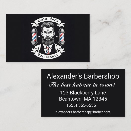 Modern Bearded Man Visitenkarte (Vorne/Hinten)