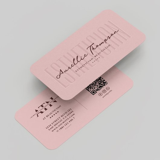 Modern Beautician Monogram Visitenkarte