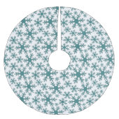 Modern Beautiful Blue Snowflake Muster Weihnachten Polyester Weihnachtsbaumdecke (Vorderseite)