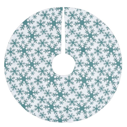 Modern Beautiful Blue Snowflake Muster Weihnachten Polyester Weihnachtsbaumdecke (Vorderseite)