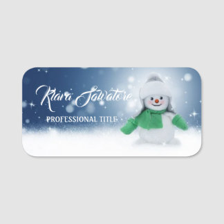 Modern Beautiful Christmas Snowman Namensschild