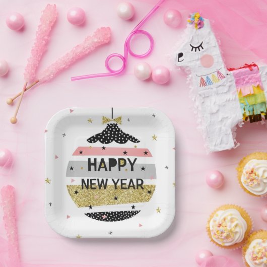 Modern Beautiful farbenfroh Neues Jahr Pappteller (Party)