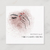 Modern Beauty Logo Nails Eyelashes Brows Quadratische Visitenkarte (Vorderseite)