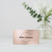 Modern Beauty Logo Template Rose Gold Custom Visitenkarte (Stehend Vorderseite)