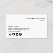 Modern Beauty Logo Template Rose Gold Custom Visitenkarte (Rückseite)