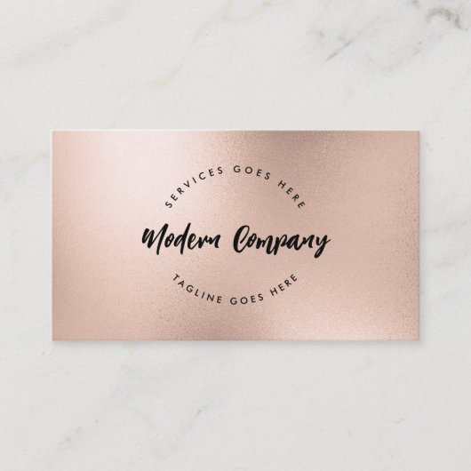Modern Beauty Logo Template Rose Gold Custom Visitenkarte (Vorderseite)