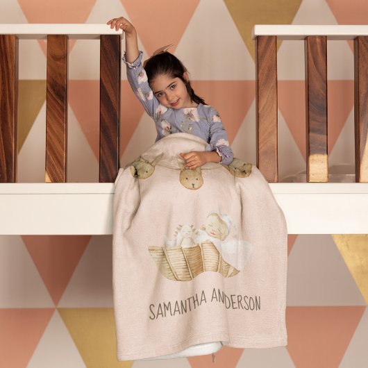 Modern Beauty Pastel Pink Name Fleecedecke