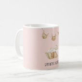 Modern Beauty Pastel Pink Name Kaffeetasse (Vorderseite Links)