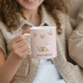 Modern Beauty Pastel Pink Name Kaffeetasse