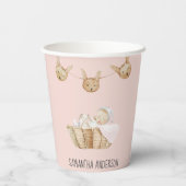 Modern Beauty Pastel Pink Name Pappbecher (Rückseite)
