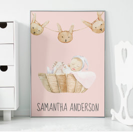 Modern Beauty Pastel Pink Name Poster