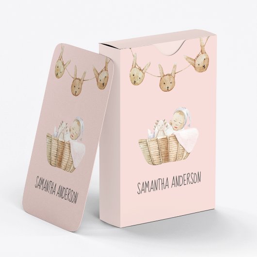 Modern Beauty Pastel Pink Name Spielkarten