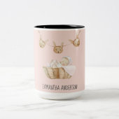 Modern Beauty Pastel Pink Name Zweifarbige Tasse (Mittel)