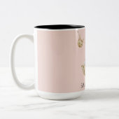 Modern Beauty Pastel Pink Name Zweifarbige Tasse (Links)