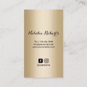 Modern Beauty Salon Gold Lipstick Foto Visitenkarte (Rückseite)