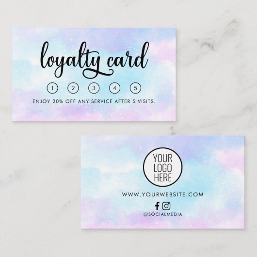 Modern Beauty Salon Loyalty Card mit Logo Visitenkarte (Vorne/Hinten)