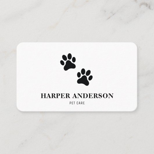 Modern Beauty Simple Pet Care Berufliches Logo Visitenkarte (Vorderseite)