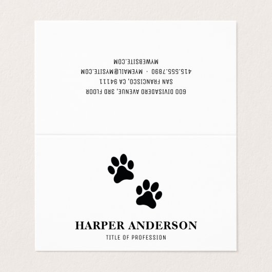 Modern Beauty Simple Pet Care Berufliches Logo Visitenkarten (Außenseite Aufgefaltet)