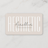 Modern Beauty Stylist Ästhetische Sand Beige Visitenkarte (Vorderseite)