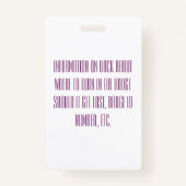 Modern Beauty Swatch Makeup Artist Picture ID Badg Ausweis (Rückseite)