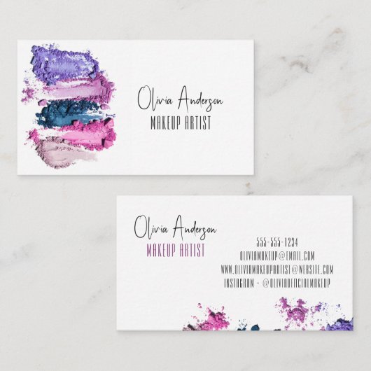 Modern Beauty Swatch Makeup Artist Visitenkarte (Vorne/Hinten)