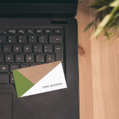 Modern bedruckte Kraft Olive Green Geometric Visitenkarte