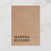 Modern bedrucktes Kraftpapier Weiß Visitenkarte (Vorderseite)