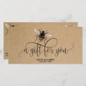 Modern Bee Honeybee Honey Gift Card (Vorne/Hinten)