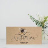 Modern Bee Honeybee Honey Gift Card (Stehend Vorderseite)