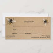 Modern Bee Honeybee Honey Gift Card (Rückseite)