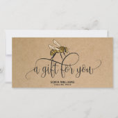 Modern Bee Honeybee Honey Gift Card (Vorderseite)