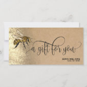Modern Bee Honeybee Honey Gift Card (Vorderseite)